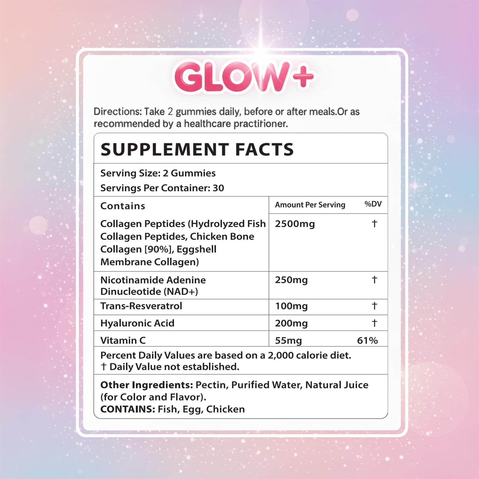 KFASJON Jovi Nutrition Glow+ NAD+ & Collagen 60 Count (Pack of 1)