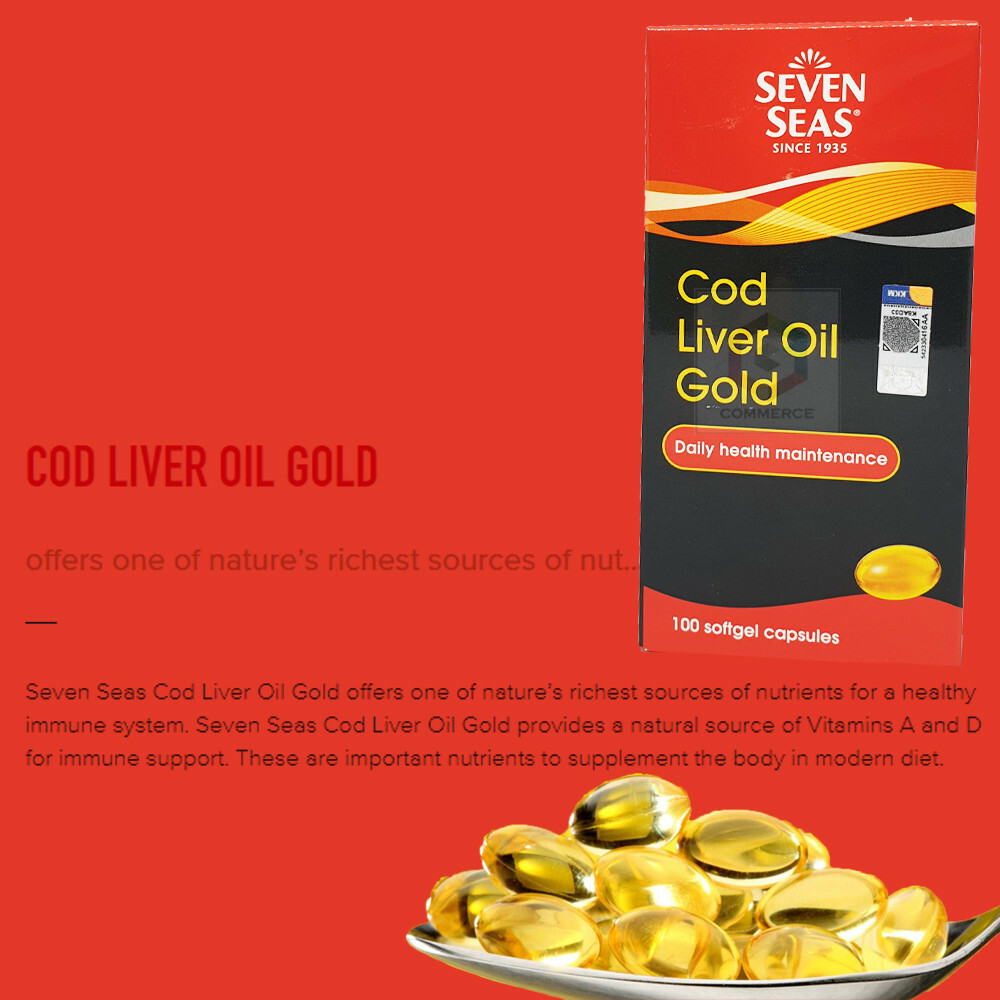 2 X 100 Capsule Seven Seas Cod liver fish oil Gold