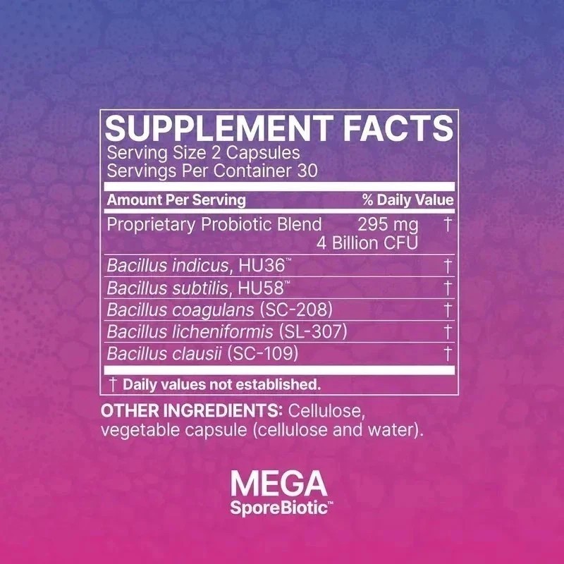 2 PCS-Mega Sporebiotic 60Caps Microbiome, Digestive Health Probiotic Men&Women