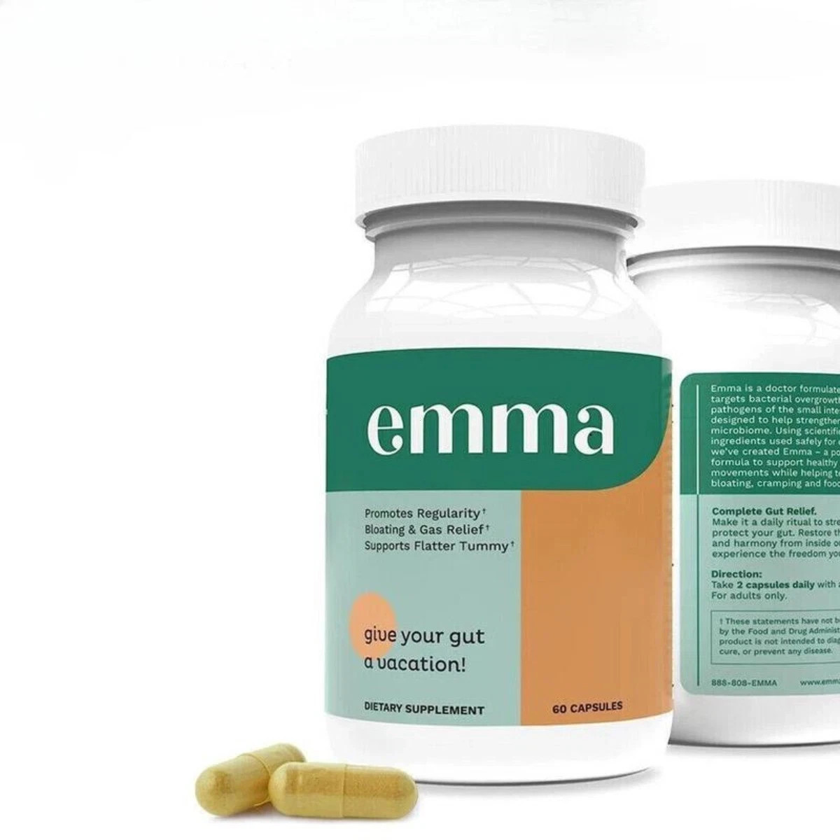 Emma Gut Health Doctors Endorsed Supplement-Relief from Gas, 60 Capsules