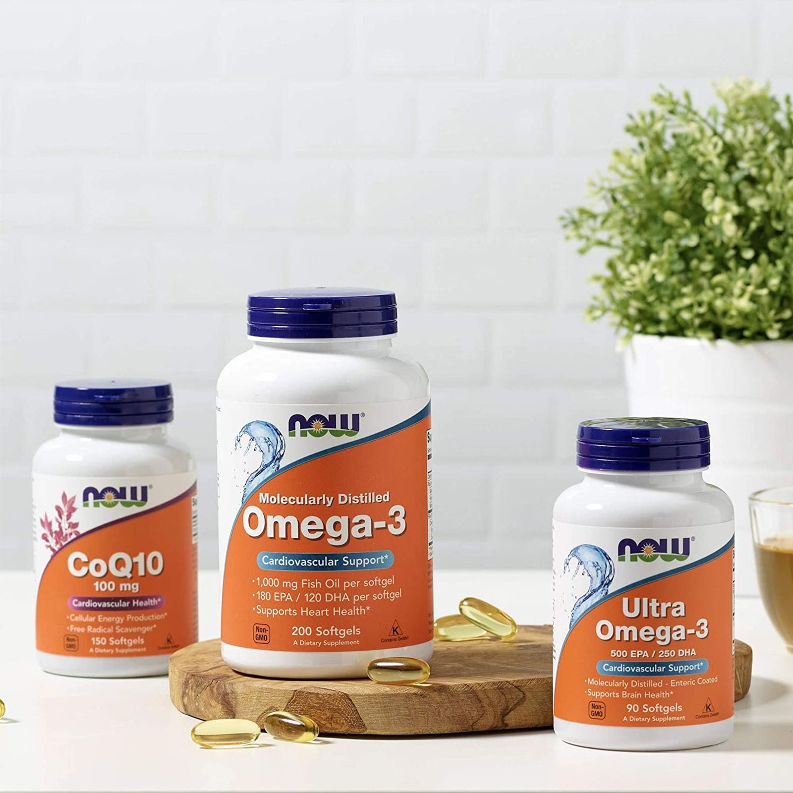NOW Omega-3 Fish Oil Molecularly Distilled 500 Softgels, Cardiovascular support