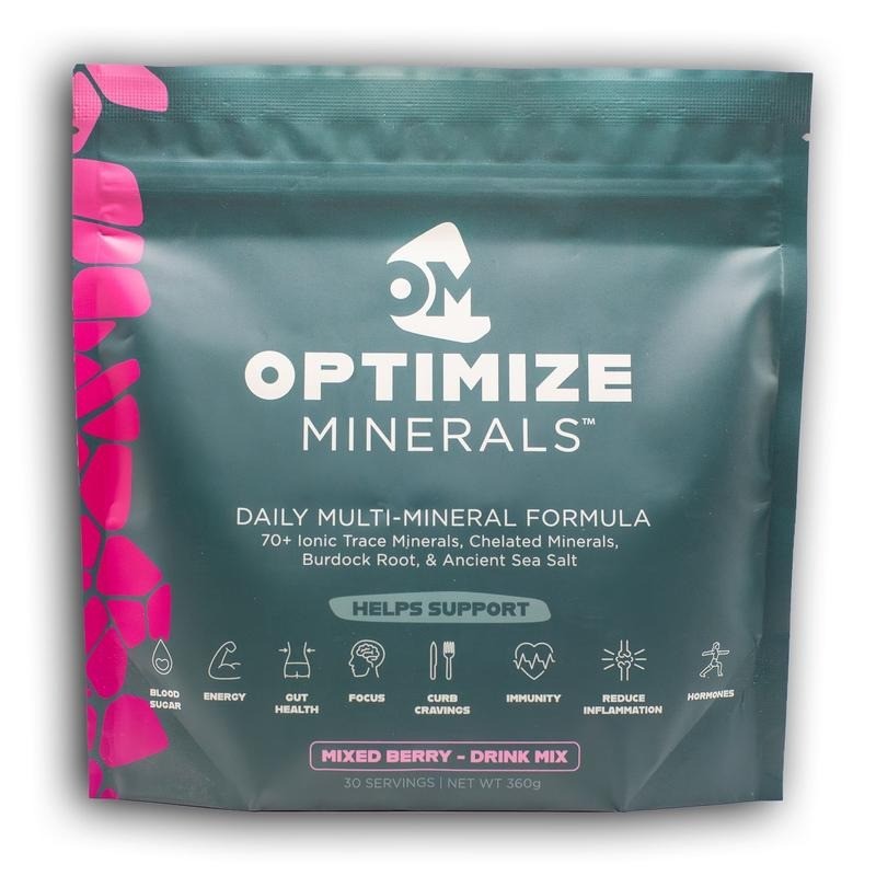 Optimize Minerals Daily Multi-Mineral Drink Mix 2-Pack Mixed Berry 60 Servings