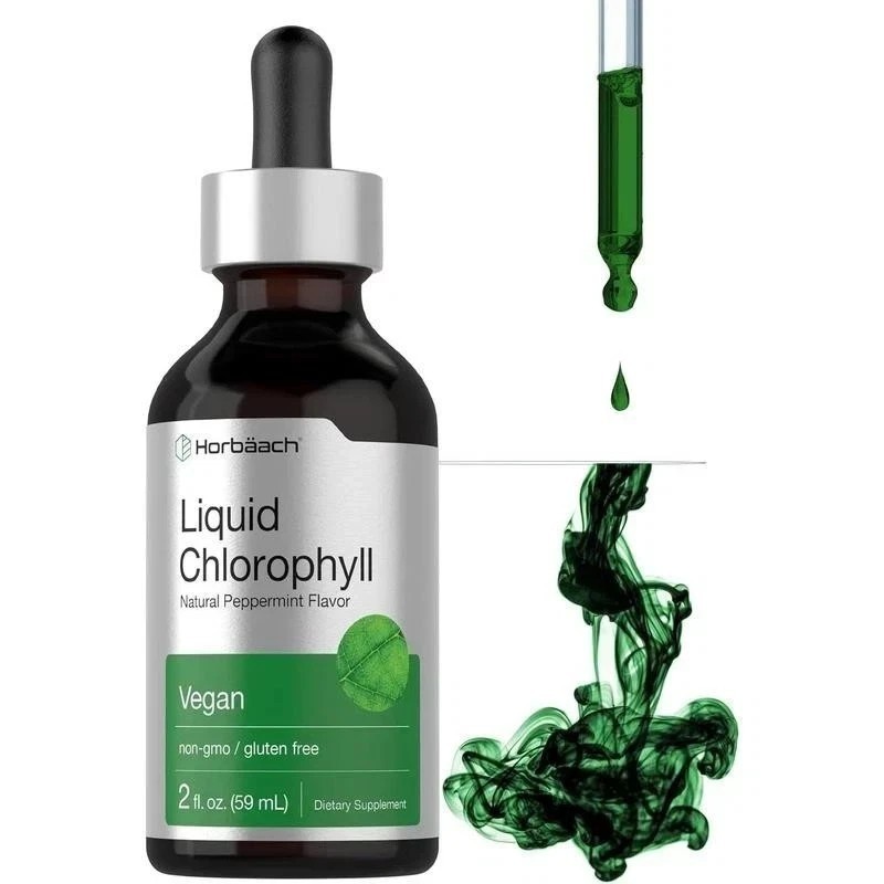 Non-GMO, Liquid Chlorophyll Drops 2 oz by Horbaach, Natural Peppermint Flavor