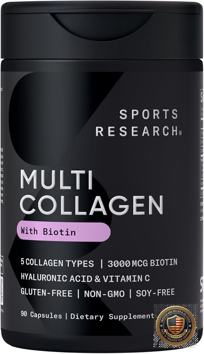 Biotin Collagen Peptides with Hyaluronic Acid 5 Types 90 Capsules