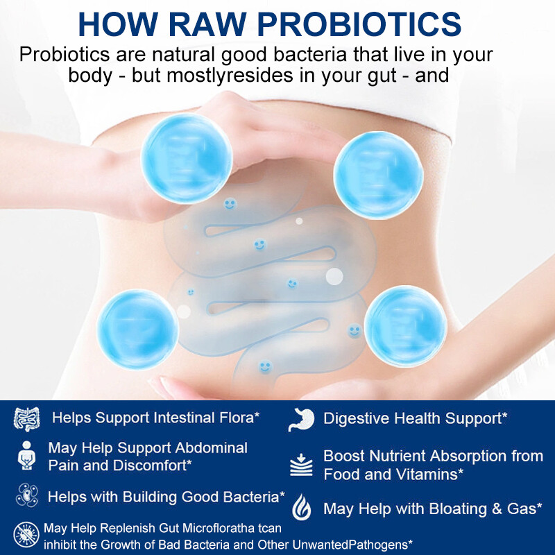 Raw Probiotics 100 Billion CFU Potency Digestive Immune Health 120 Capsules USA