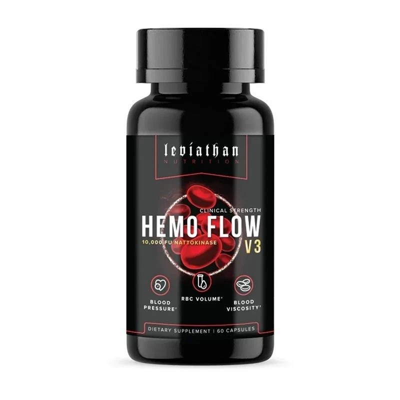 3pcs Leviathan Nutrition Hemo Flow Supplement with Nattokinase for Nitric Oxide