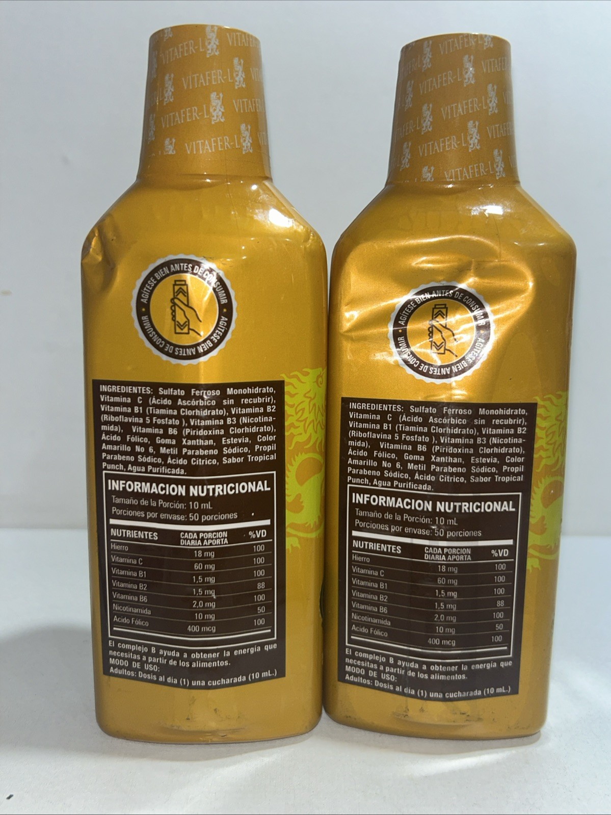 2 New Vitamin B1, B2,C Liquid Supplement 500 mL Each Sealed, Bottles Have Dents