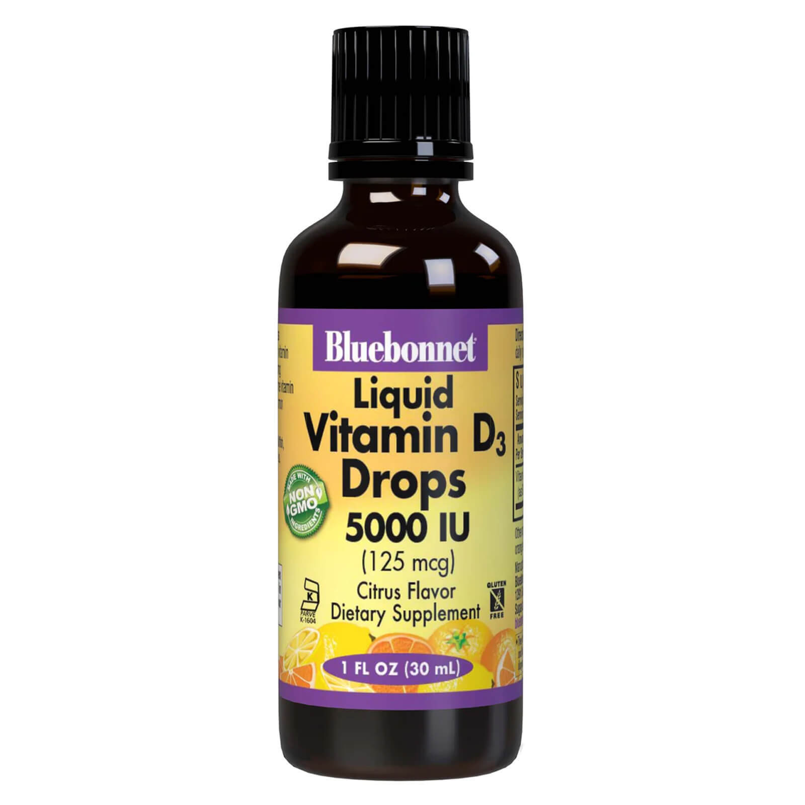 Bluebonnet Liquid Vitamin D3 Drops 125 Mcg 5000 IU Citrus 1 fl oz