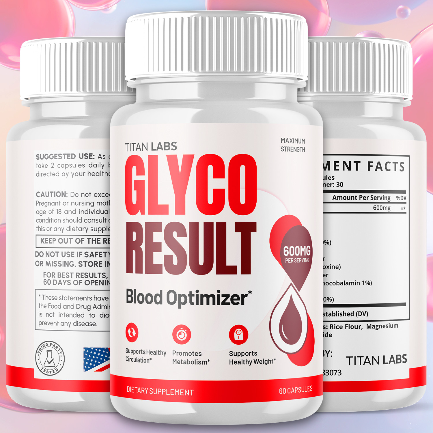 (1 Pack) Glyco Result Advanced Blood Health Support Formula GlycoResult 60 Caps