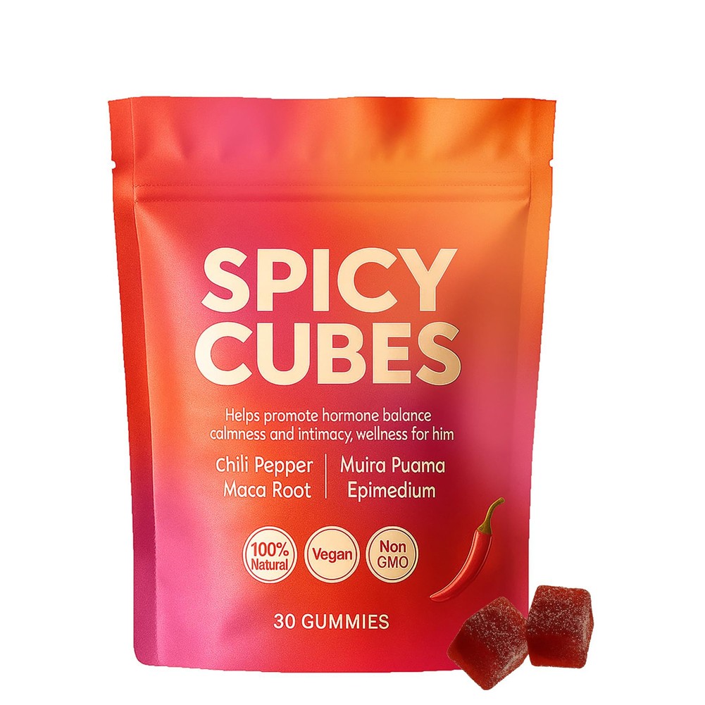 1~5 Bag Spicy Cubes Hot Peach Gummies Support for Calm and Relaxation 30 Gummies