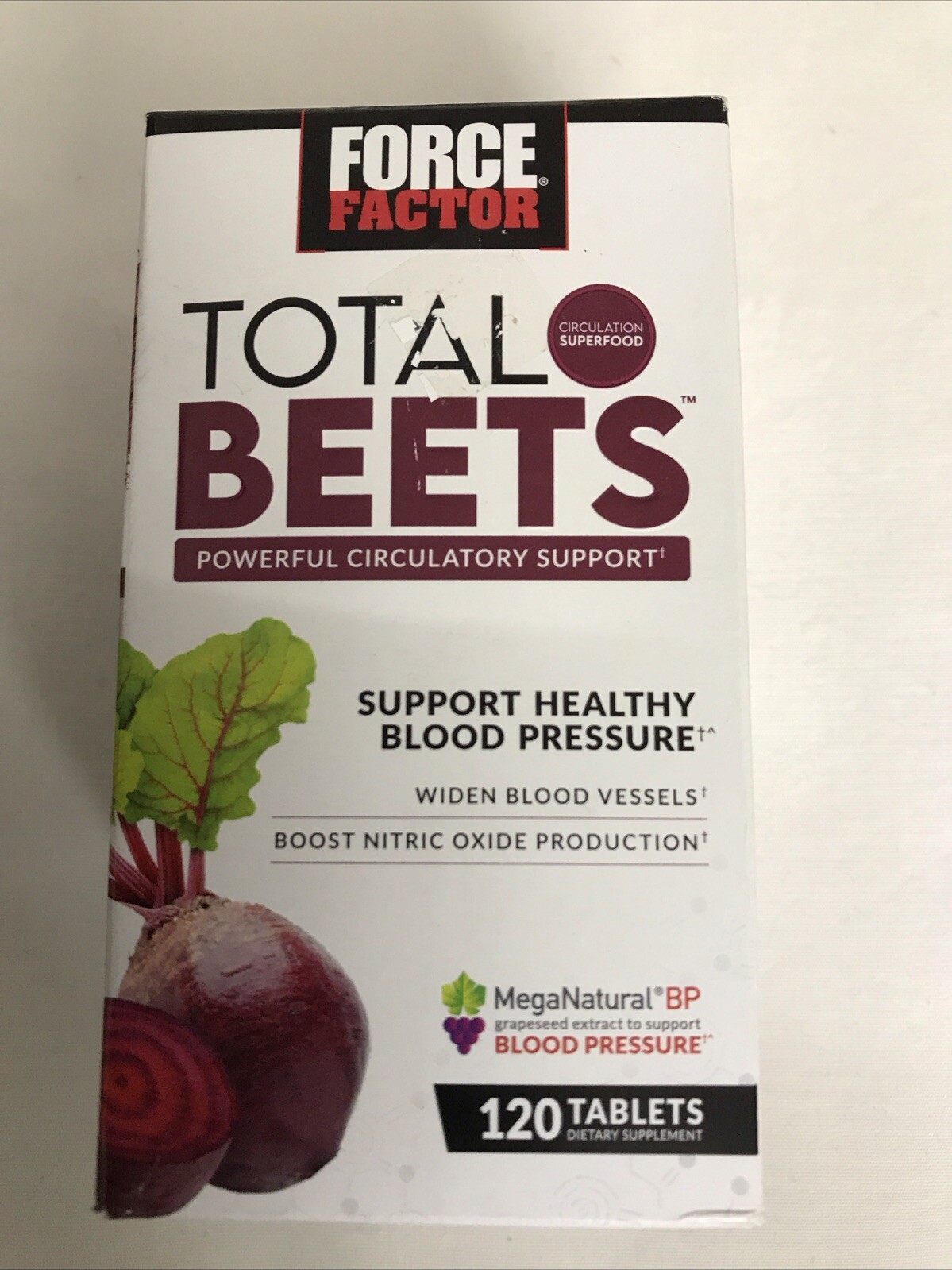 Force Factor Total Beets Blood Pressure Support Circulation 120 Tabs Exp 01/2027
