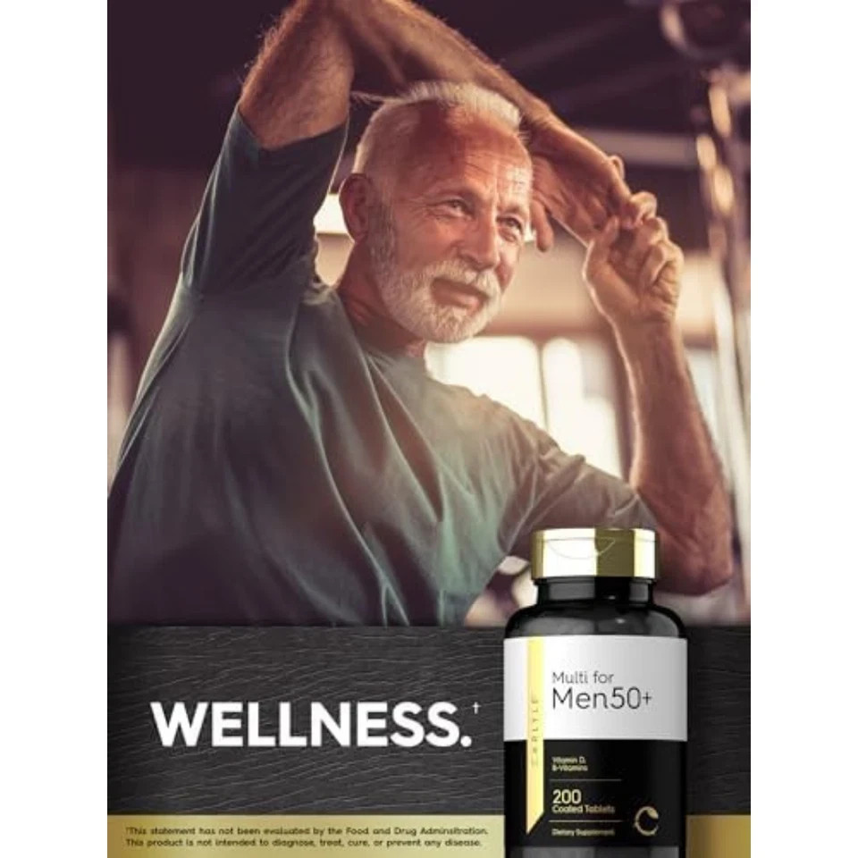 Carlyle Men 50+ Multivitamin 200 Count Non GMO Gluten Free Supplement