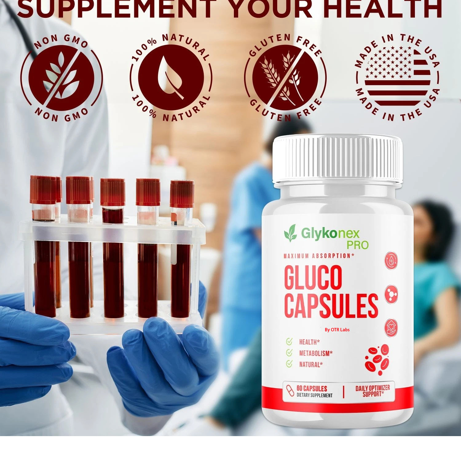 (3 Pack) Glykonex Pro Advanced Blood Health Support Glyko Nex Pro 60 Capsules