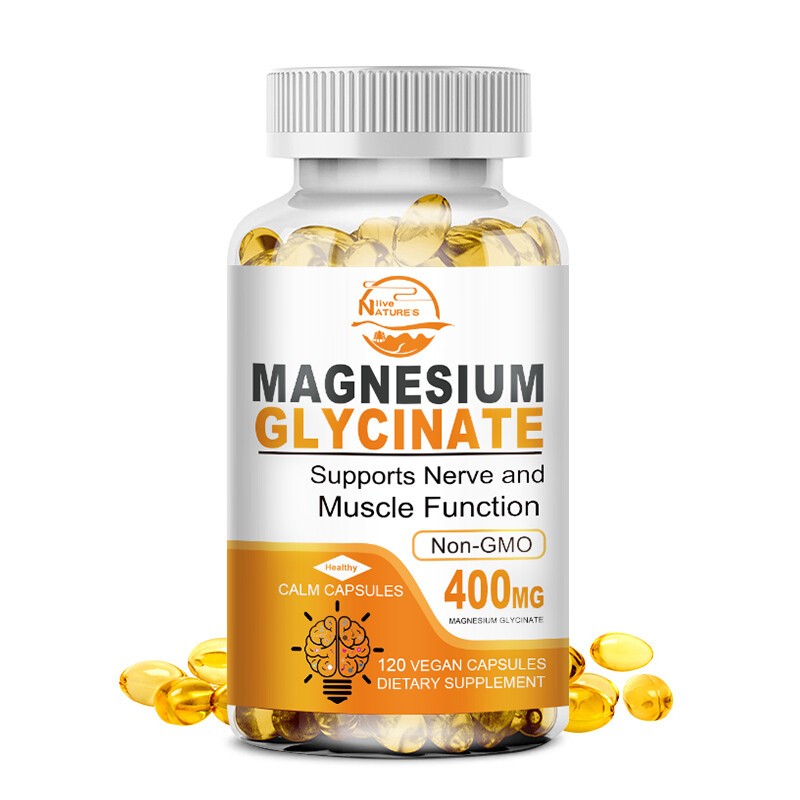 Magnesium 400mg Glycinate – 120 Capsules For Sleep, Stress Relief Support Bone