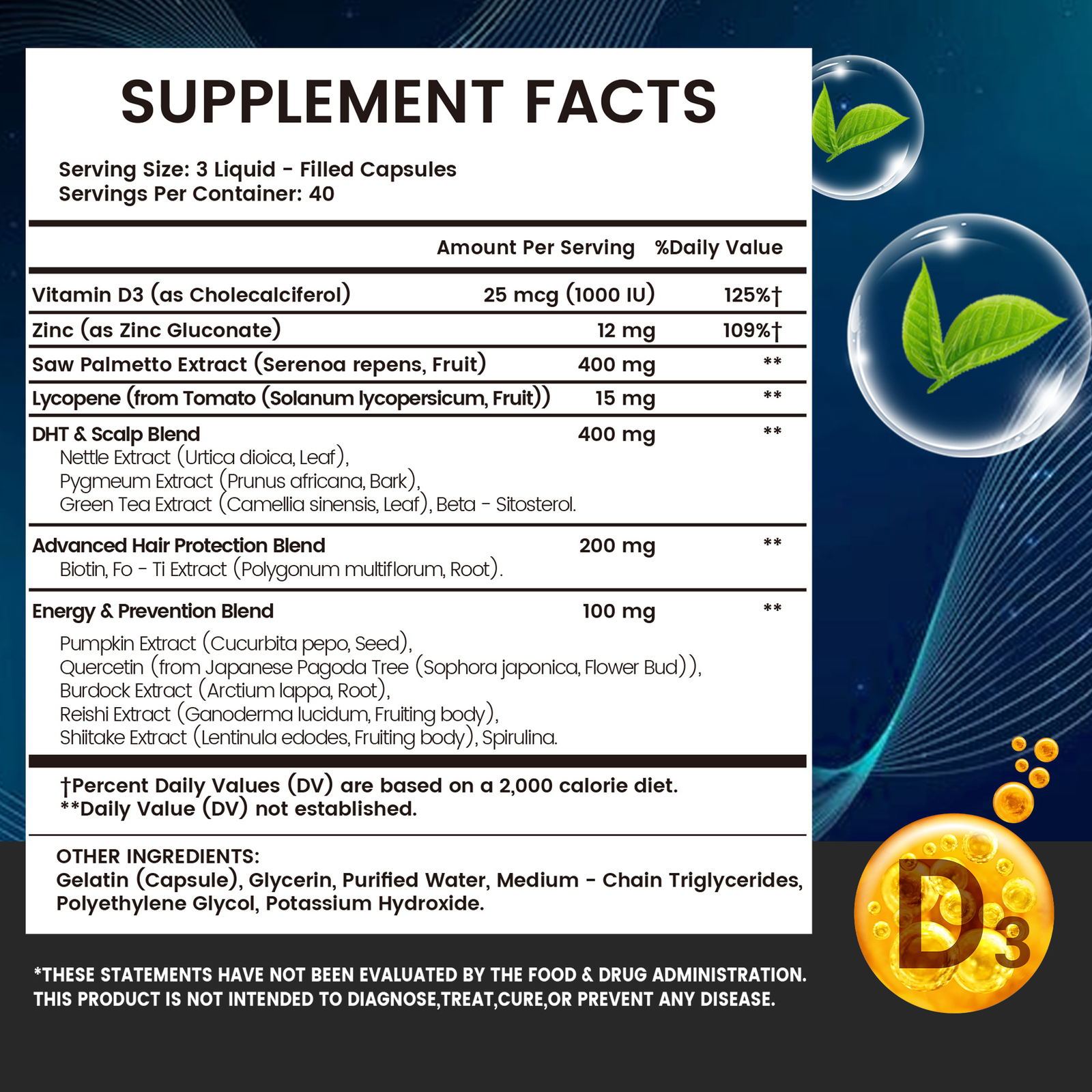 DHT Blocker – Saw Palmetto, Biotin – Promote Hair Growth and Protect The Scalp