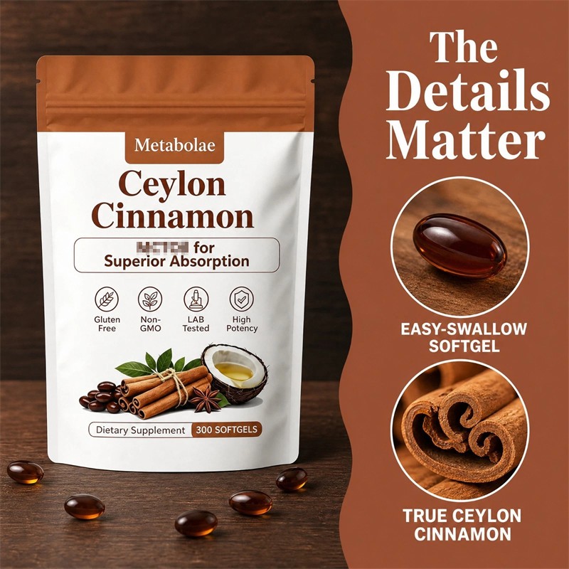 3x Metabolae Cinnamon MCT Oil Softgels, Non-GMO, Gluten Free, 300 Softgels