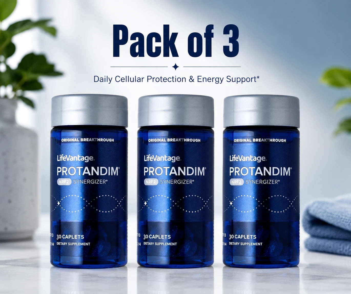LifeVantage Protandim NRF2 Synergizer – 3-Pack (30 Caplets Each)