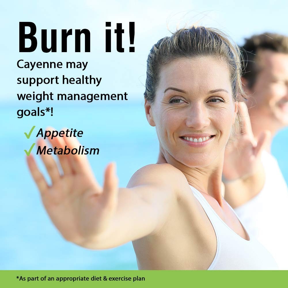 Cayenne Pepper Capsules 100,000 Heat Units – Capsaicin Supplement, 100 VegCaps