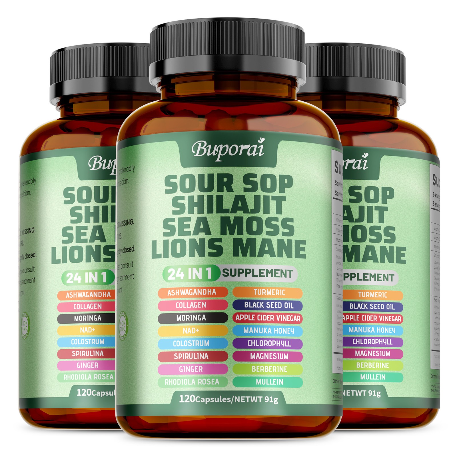 Sour Sop Shilajit Sea Moss Lion’s Mane – Energy, Brain Boost, Immune Support
