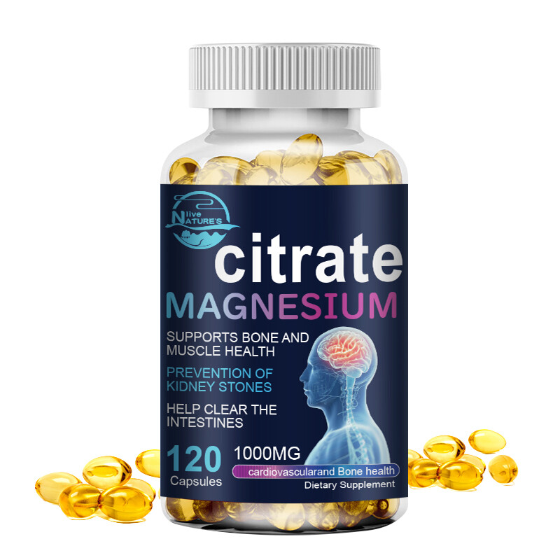 Magnesium Citrate Capsules 1000mg Supports Bone,Heart Health Citrato De Magnesio