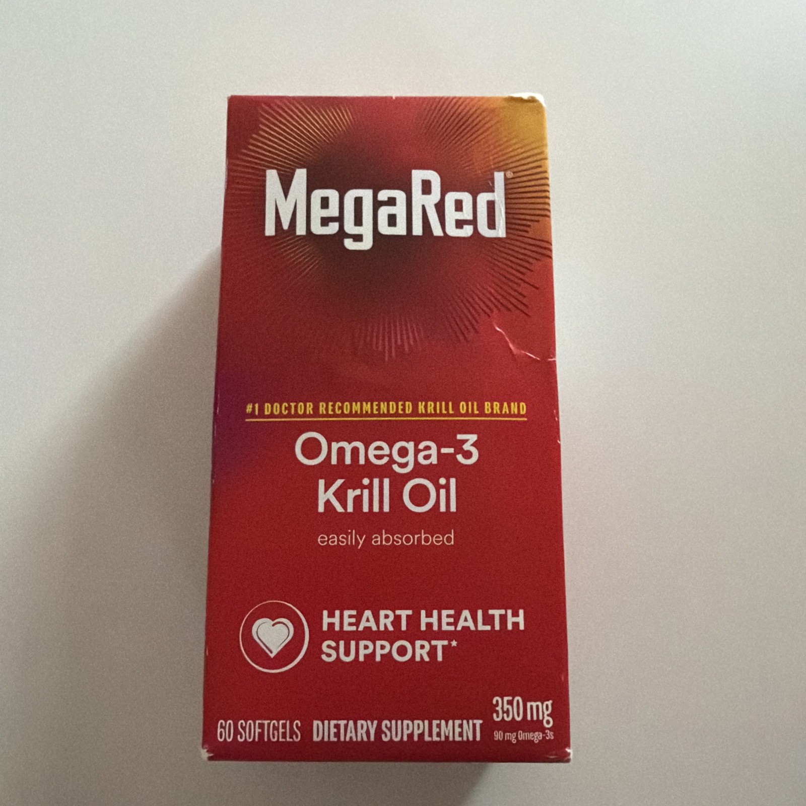 MegaRed Omega-3 Krill Oil Heart Health Support 60 Softgels Exp 09/2026