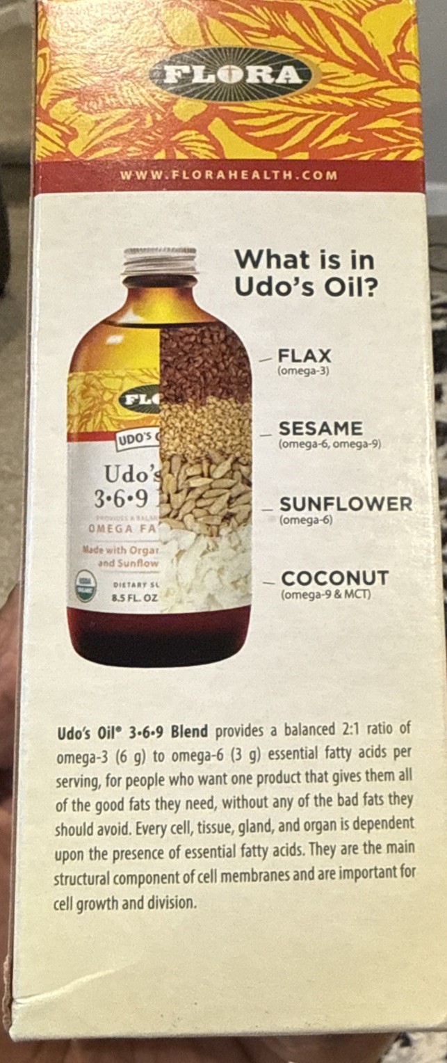 Flora, Udo’S Choice Organic Udo’S Oil 3·6·9 Blend, 8.5 Oz