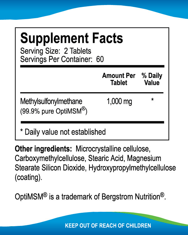 Kala Health MSMPure MSM Tablets, 1,000mg per tablet