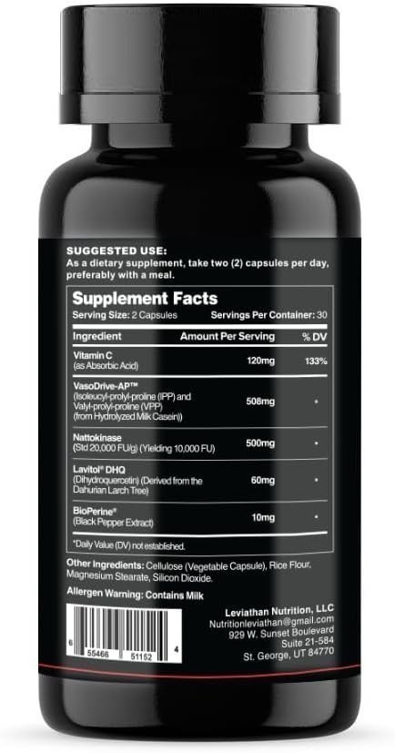 Leviathan Nutrition Hemo Flow Supplement with Nattokinase for Nitric Oxide