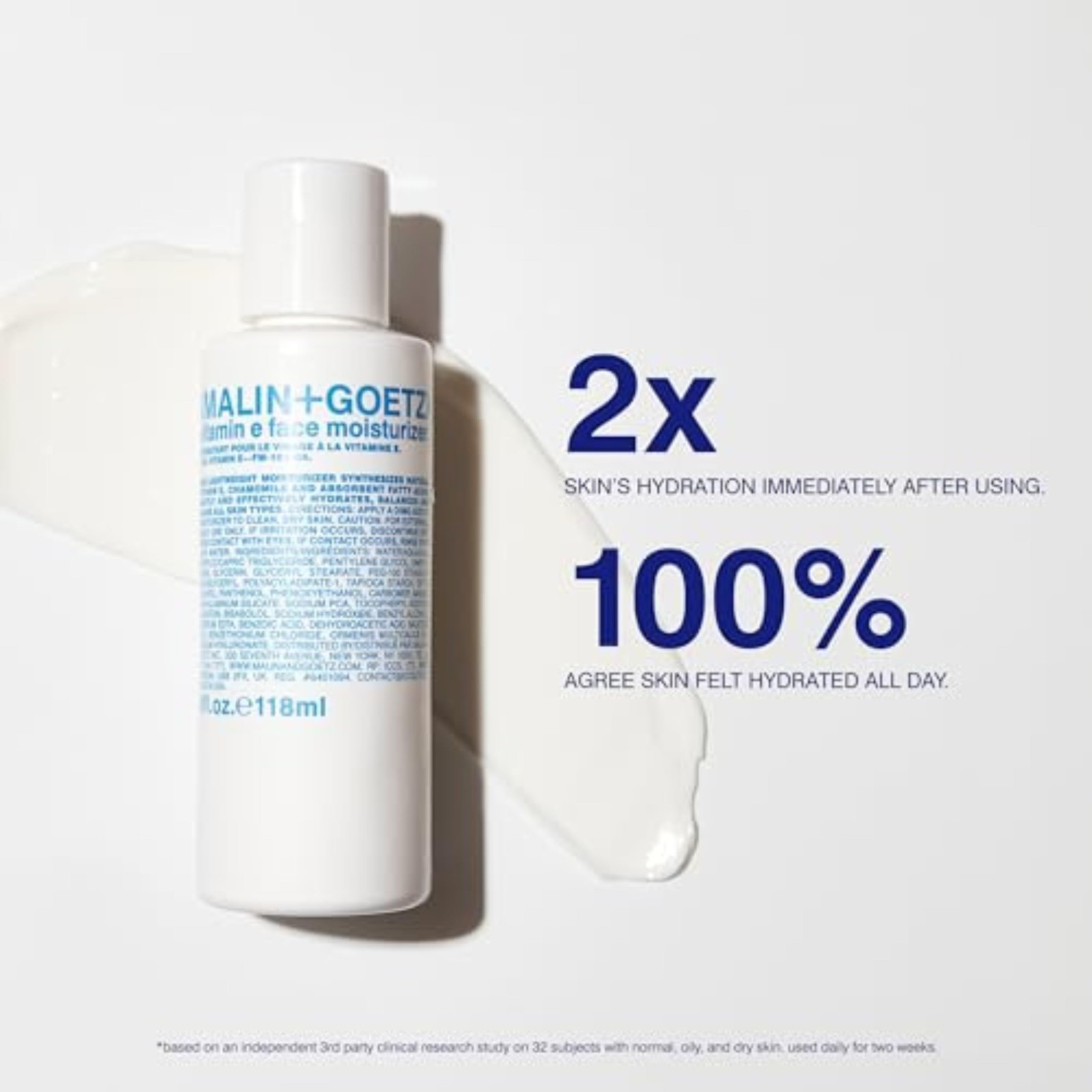 MALIN+GOETZ Vitamin E Face Moisturizer | 4 Fl Oz (Pack of 1), Multi