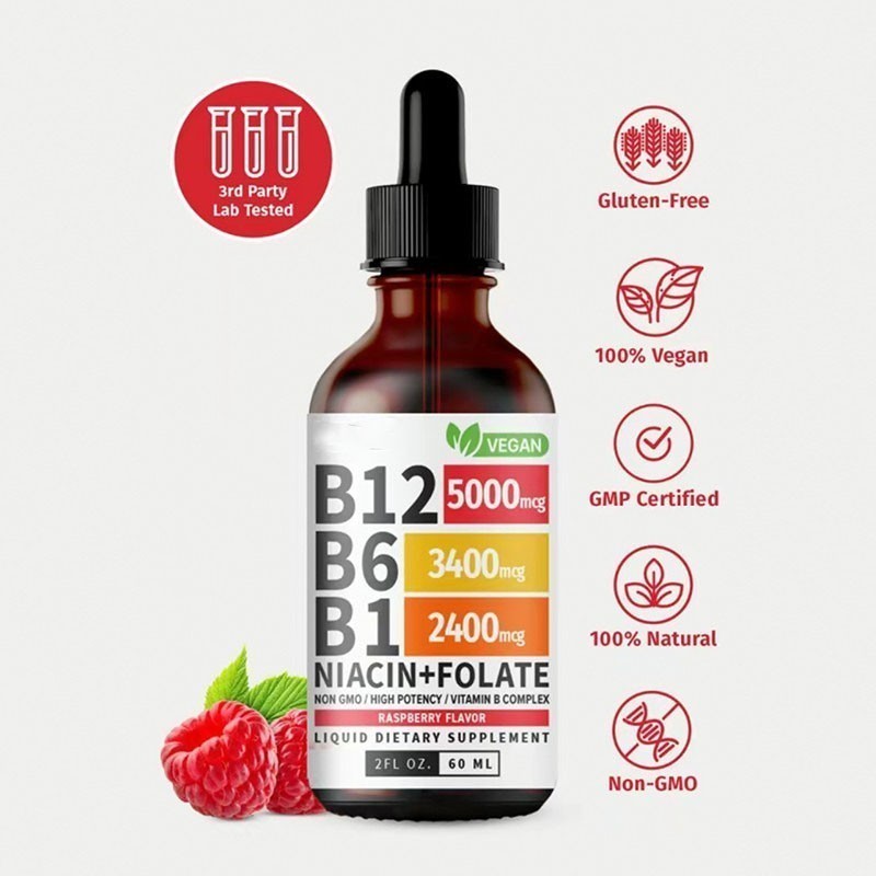 3/1x Vitamin B12 and B6 Liquid Drops, B12 Sublingual Vitamin B Complex Vitamin