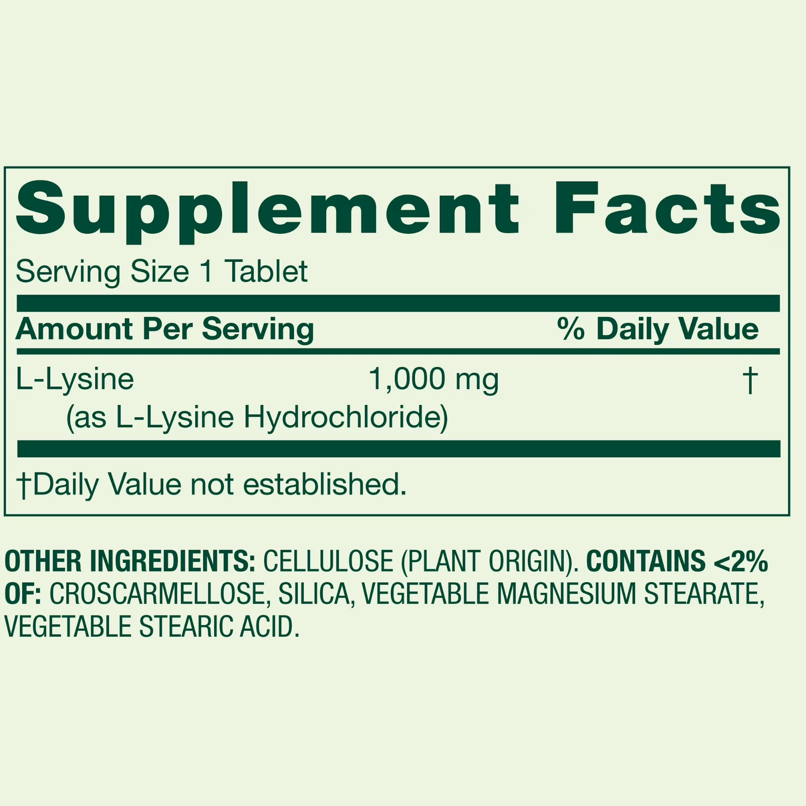 Spring Valley L-lysine Tablets 1000 mg 100 Tablets Fresh Stock Free Shipping