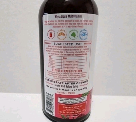 Liquid Morning Multivitamin, Raspberry, 15.22 fl oz (450 ml) Exp 05/27