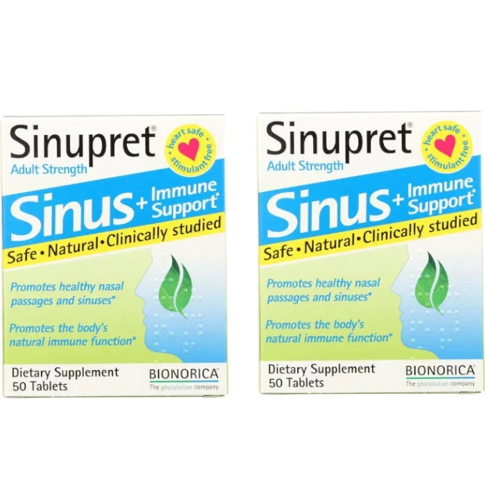Bionorica Sinupret Adult Strength Sinus + Immune Support 50 Tabs (Pack of 2)