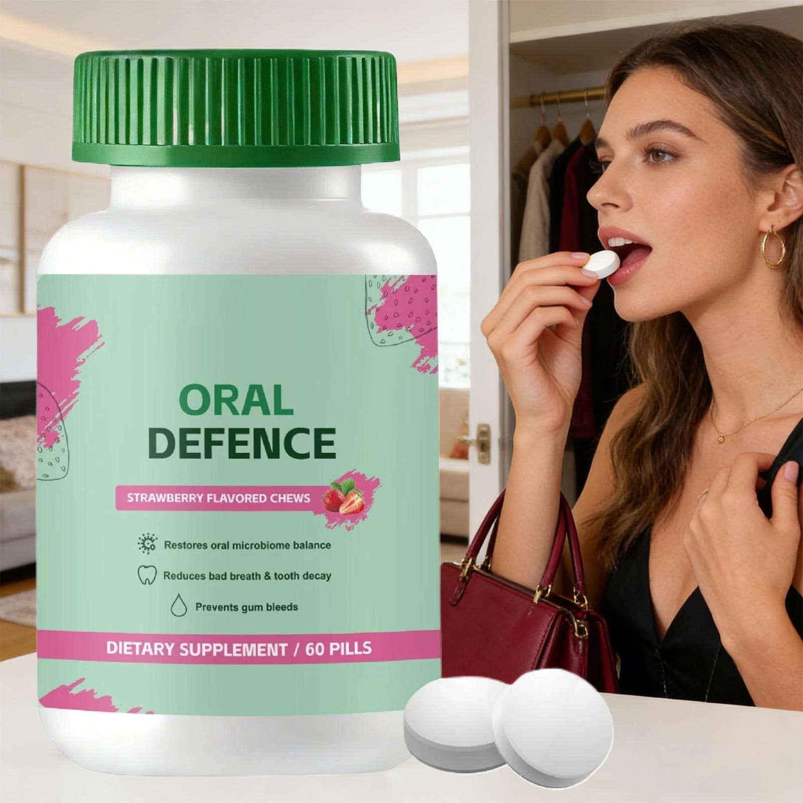Oracare Oral Defence – Oral Probiotics Supplement ideal for Fresh Breath, Teeth