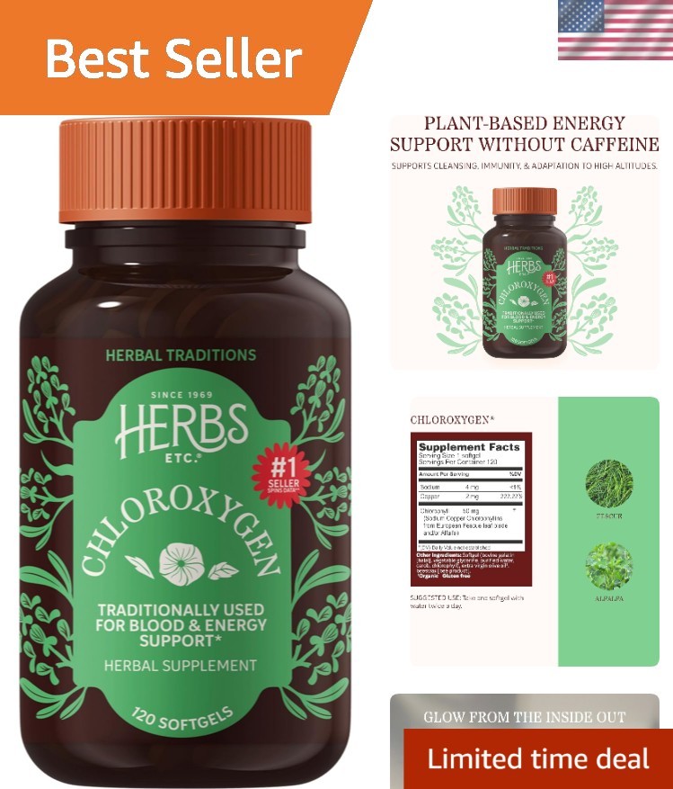 Chlorophyll Softgels for Daily Detox & Energy Boost – 120 Capsules, Natural Form