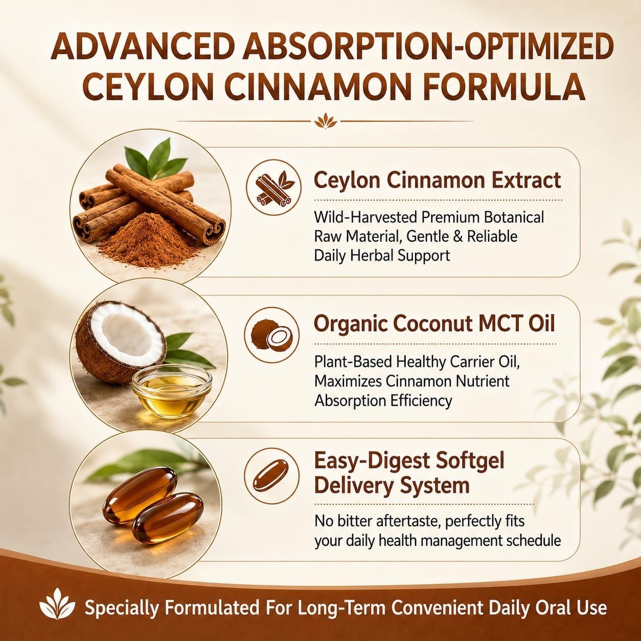 300 Softgels of Non-GMO Ceylon Cinnamon with MCT Oil – Wellness Boost