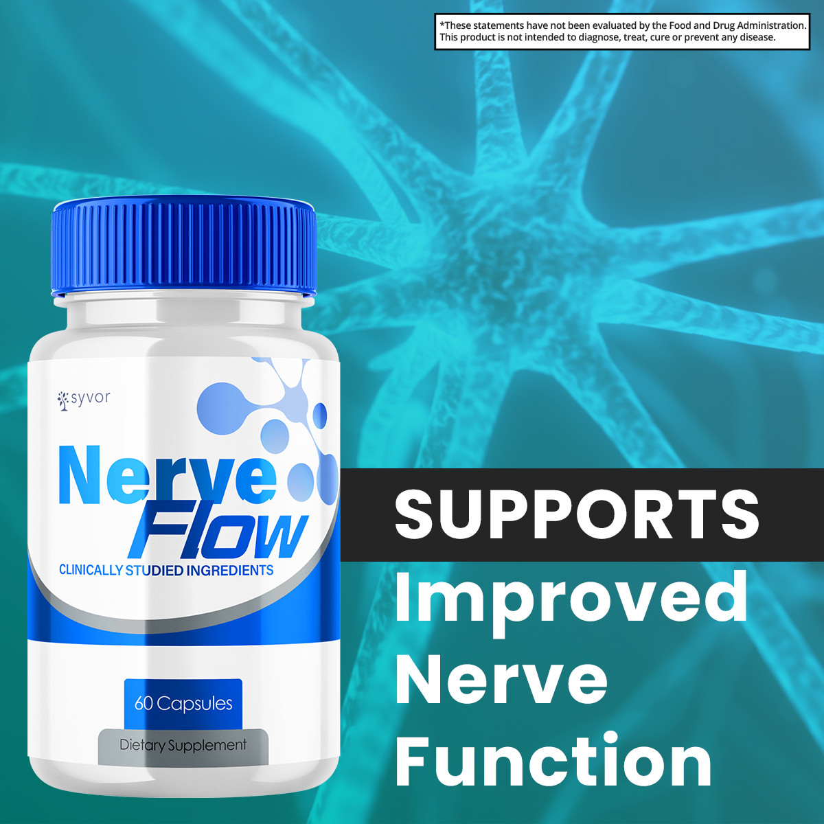 Nerve Flow Advanced Nerve Support Formula Maximum Strength Vitamin 60 Capsules