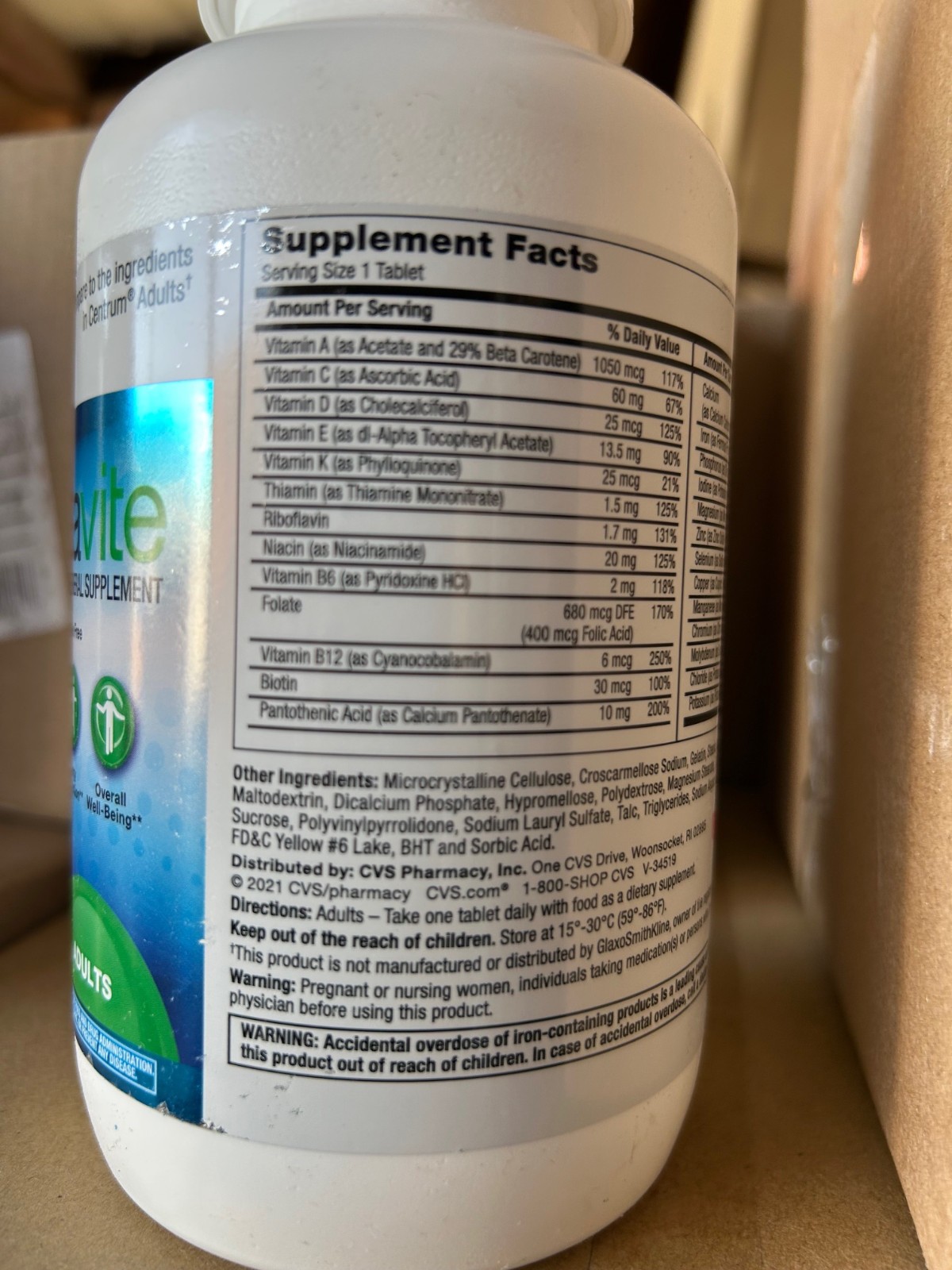 Spectravite Multivitamins Minerals 365ct compare to Centrum Adult EXP 11/2026