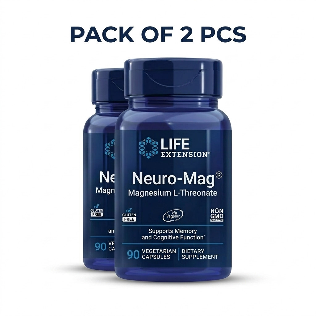 2 PACK Life Extension Neuro-Mag® Magnesium L-Threonate 90 Caps Brain Memory Supp