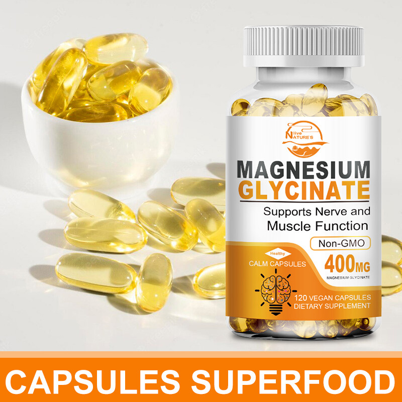 High Absorption Magnesium Glycinate 400 mg, 120 Capules Non-GMO Relieve Stress