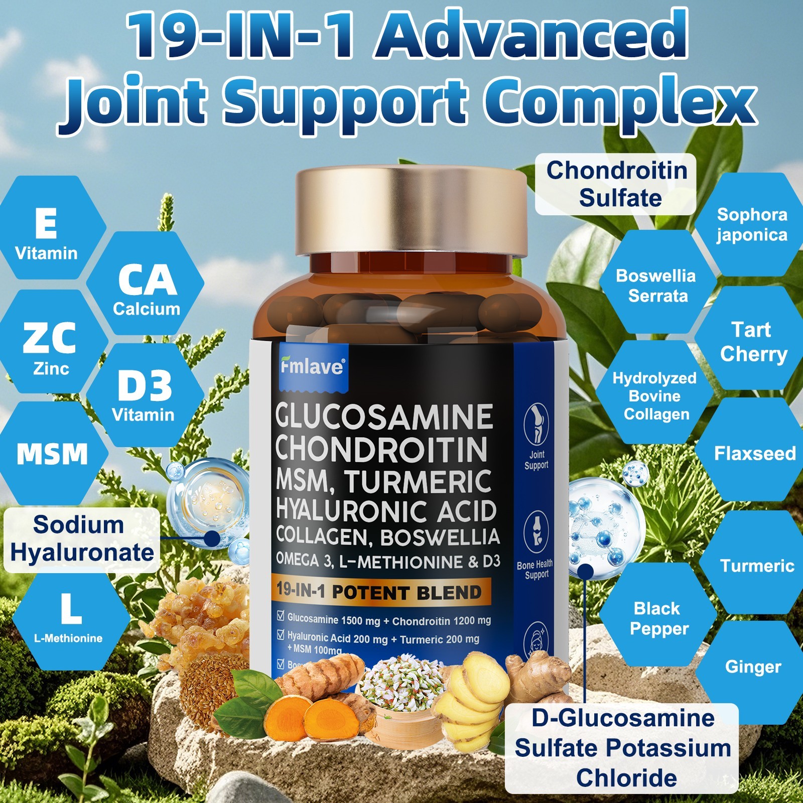 Glucosamine Chondroitin Turmeric MSM Triple Strength Joint Support 2800mg 120pcs