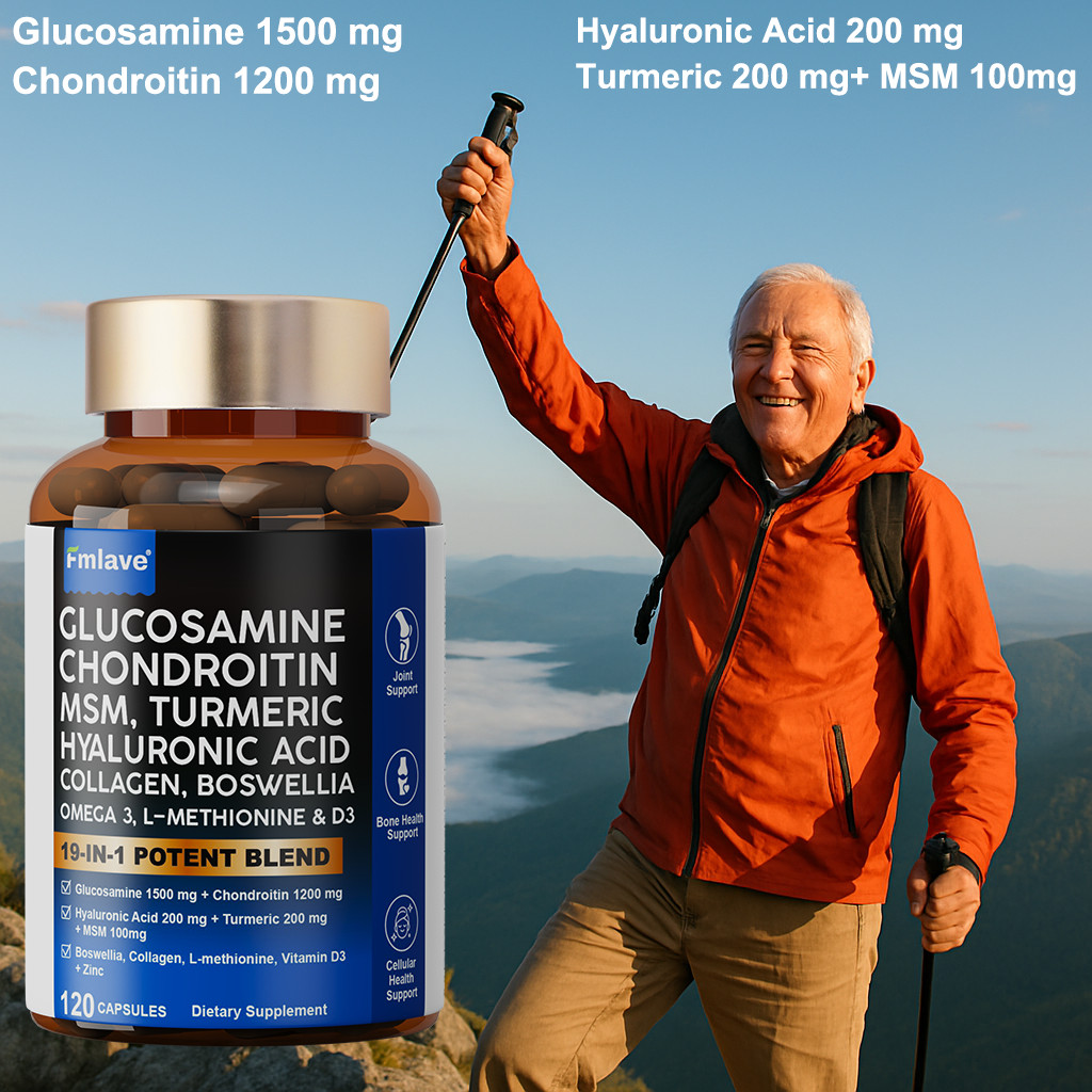 Glucosamine Chondroitin Collagen Hyaluronic Acid MSM Turmeric Joint Support 120c