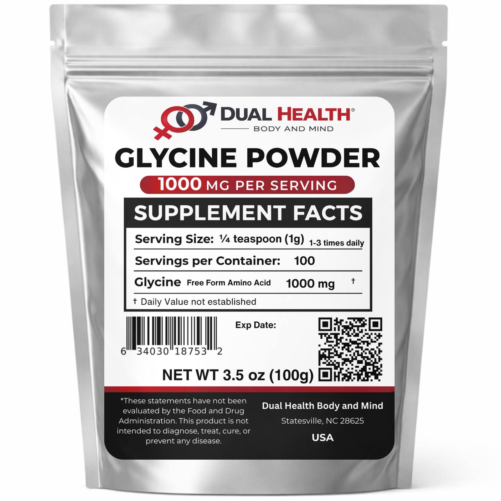 Glycine Powder Pure Amino Acid Supplement Sleep & Recovery Bulk Sizes