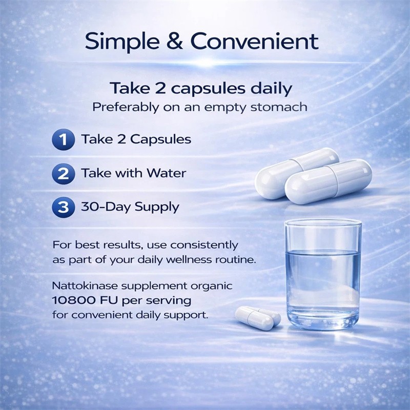 3PCS Nattokinase Supplement – 10800 FU 60 Capsules Per Serving Heart Circulation