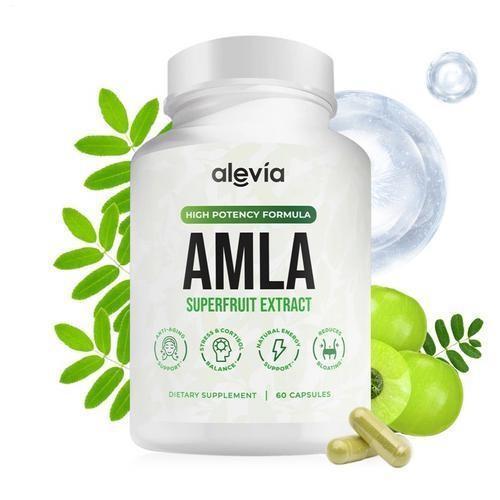 Alevia Organic Amla Capsules 1000mg Indian Gooseberry Antioxidant Supplement 60c