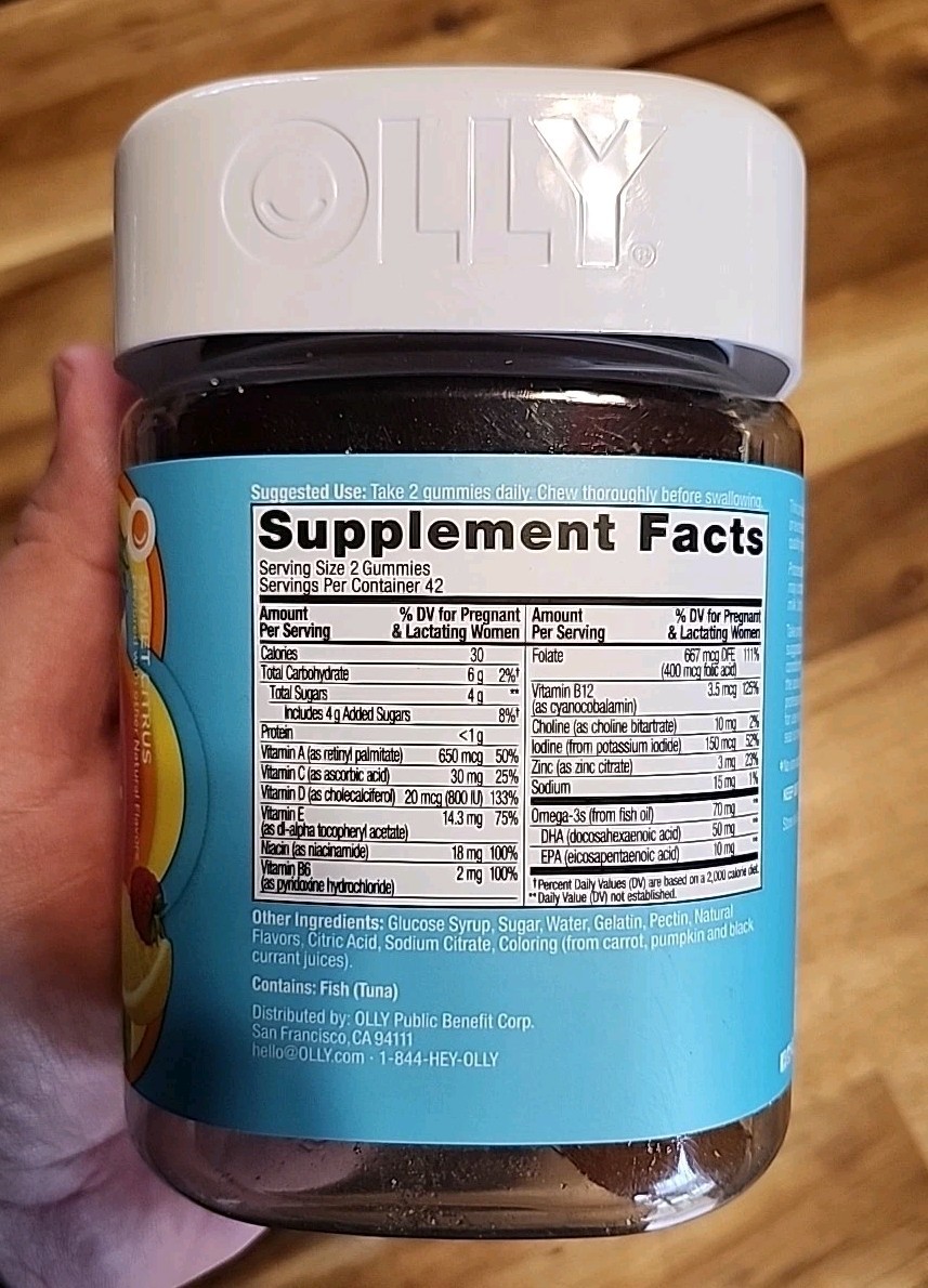 OLLY Essential Prenatal Gummy Multivitamin, Folic Acid, 84 Count (Pack of 1)