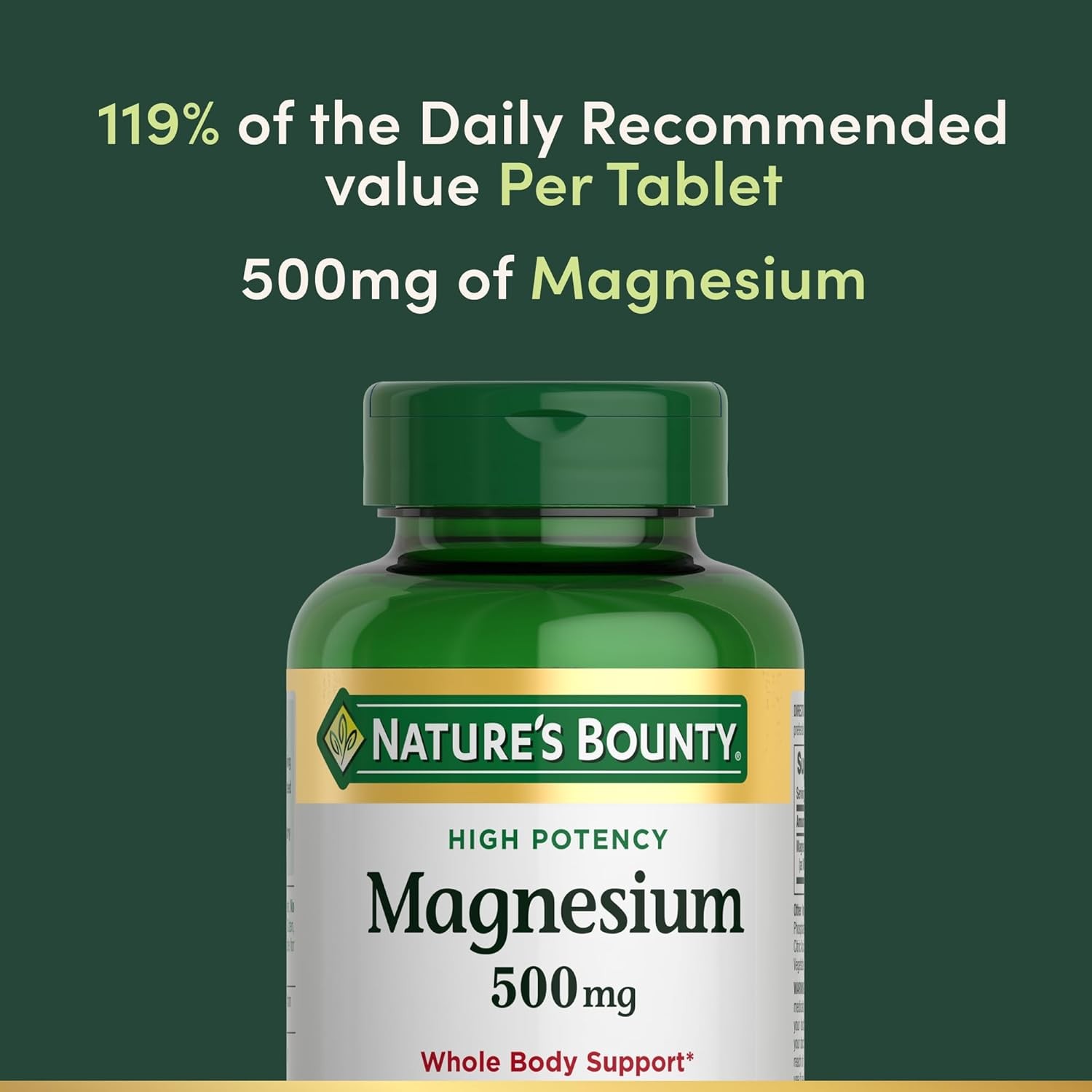 Nature’s Bounty Magnesium Supplements 500 Mg 200 Count (Pack of 1)