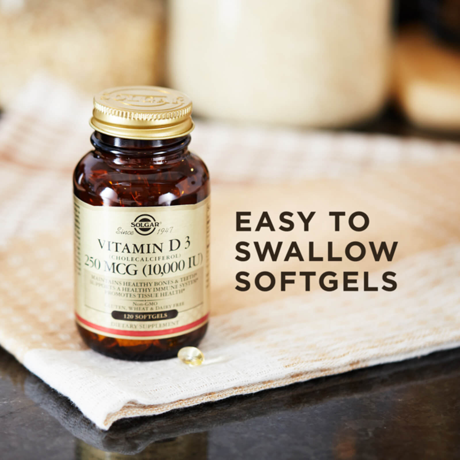 Solgar Vitamin D3 Cholecalciferol 250 mcg 10000 IU 120 Softgels