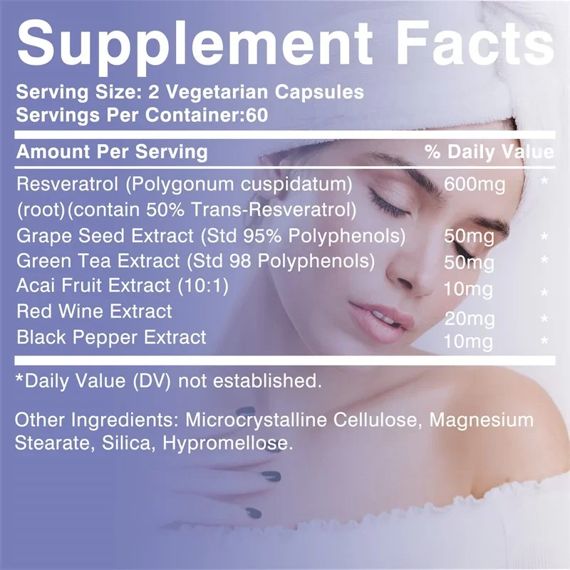 Resveratrol 240pcs,Anti-Aging,Promotes Cellular Health,Improve Energy & Vitality