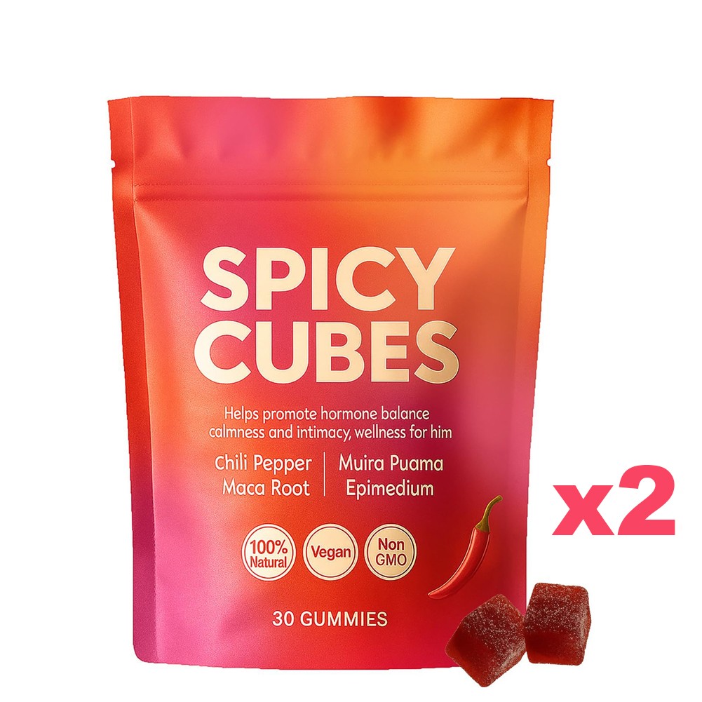 1~5 Bag Spicy Support Hot Peach Gummies Cubes for Calm and Relaxation 30 Gummies